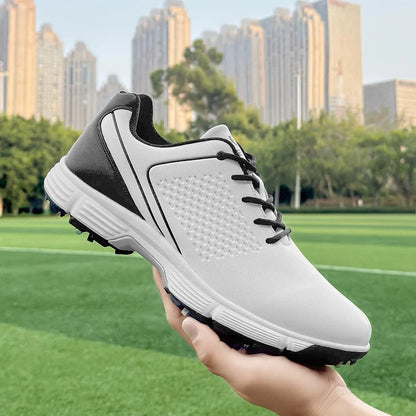 Comfort fit Striker Pro men's spiked golf shoes for enhanced playability.