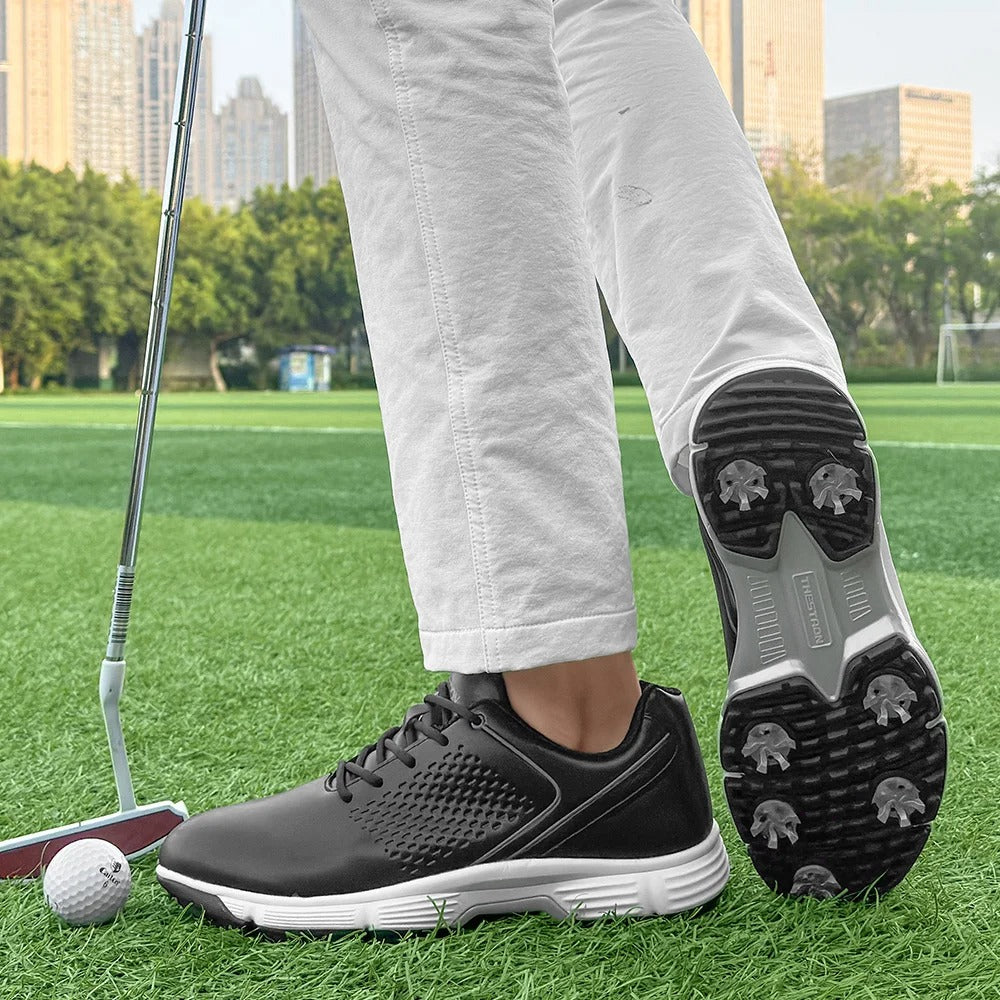 Water resistant Striker Pro men's golf shoes, perfect for all-day play.