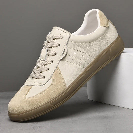 Men's stylish beige everyday sneakers with comfortable fit for casual wear and versatile fashion.
