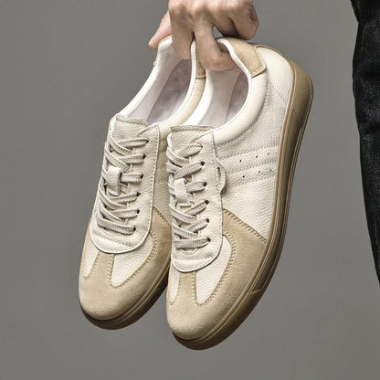 Comfortable men's fashion sneakers in a versatile beige hue, ideal for stylish everyday wear.