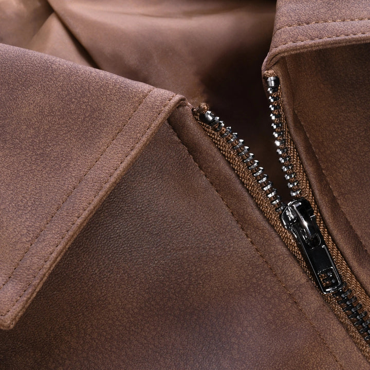Men's versatile zip-up biker style jacket, long sleeve outerwear, perfect for casual and smart casual dressing.