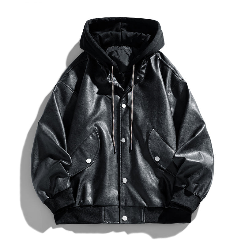 Fashionable men's casual biker jacket, offering a modern and stylish look for everyday versatility.