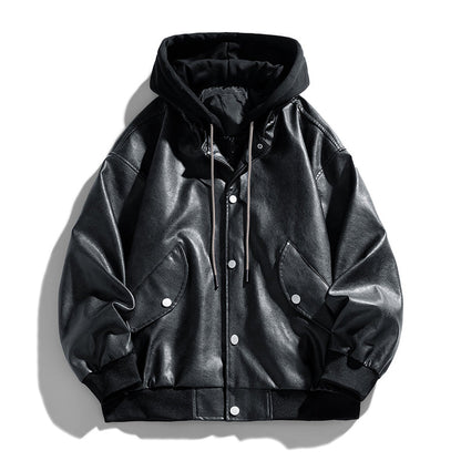 Fashionable men's casual biker jacket, offering a modern and stylish look for everyday versatility.