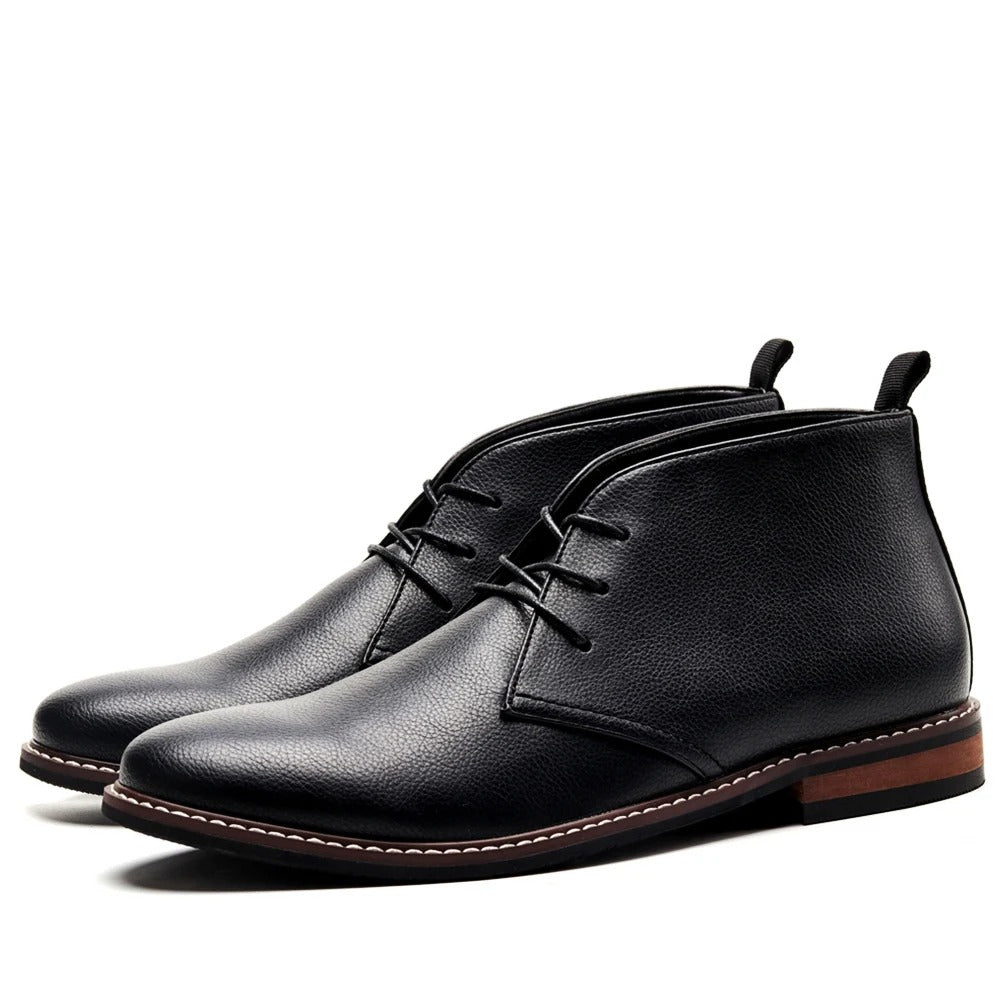Stylish men's black chukka boots, essential comfortable footwear for a modern casual wardrobe.