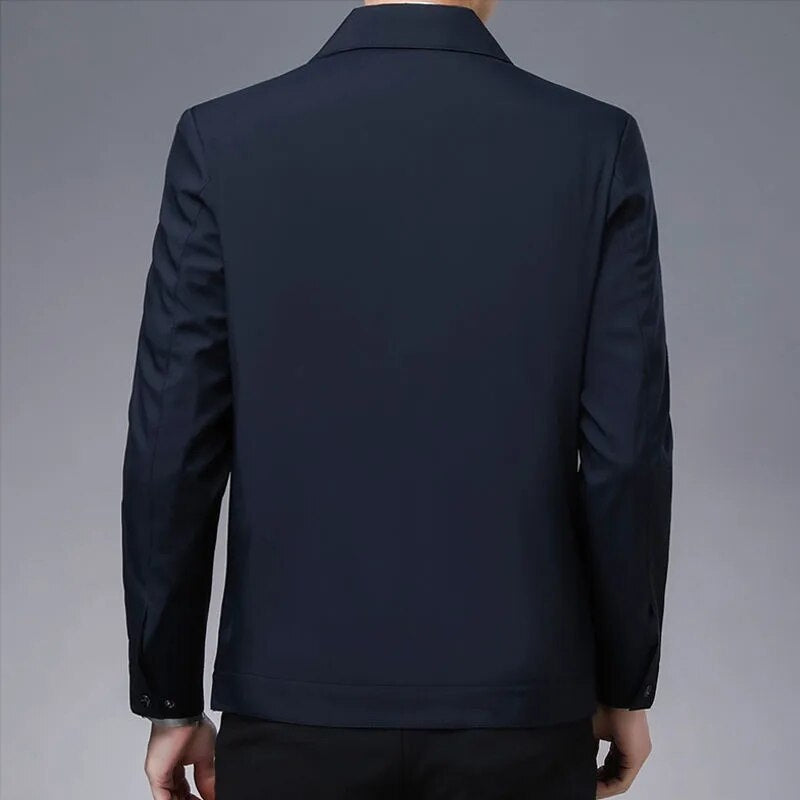 Black men's everyday jacket, featuring a stylish design and modern fit for versatile casual outerwear.