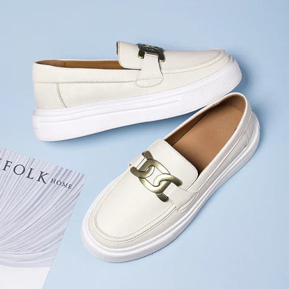 Comfortable men's slip-on loafers with sleek buckle detail; versatile casual & dress footwear for all outfits.