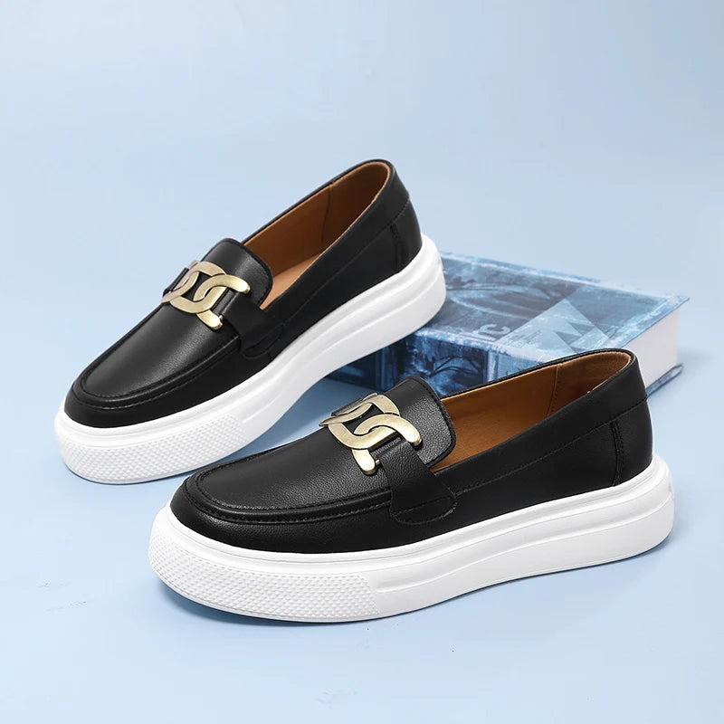 Stylish men's buckle loafers, premium comfort slip-on dress shoes for everyday wear or special occasions.