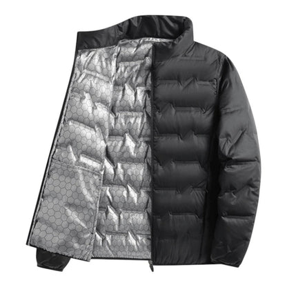 Comfortable men's warm puffer jacket, a stylish casual outerwear piece for cold weather fashion.