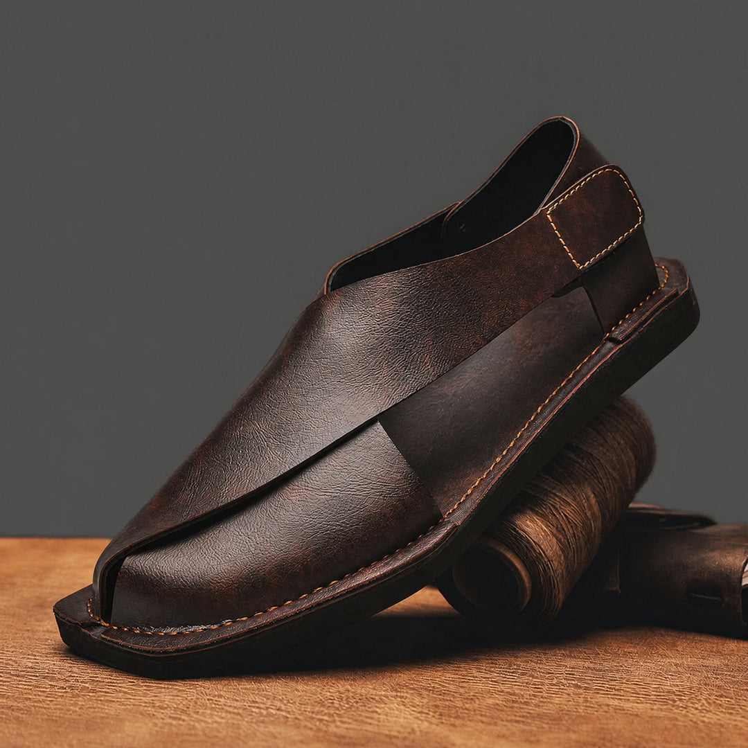 Men's stylish black summer sandals, comfortable slip-on design for everyday wear & casual outings.