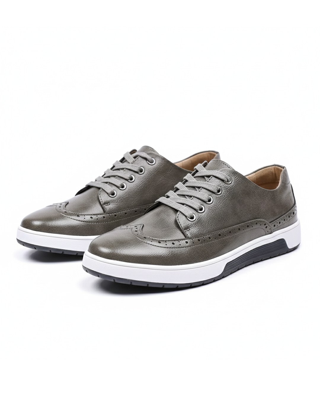 Men's stylish brogue sneakers in brown, offering smart look & all-day comfort. Perfect for business casual.