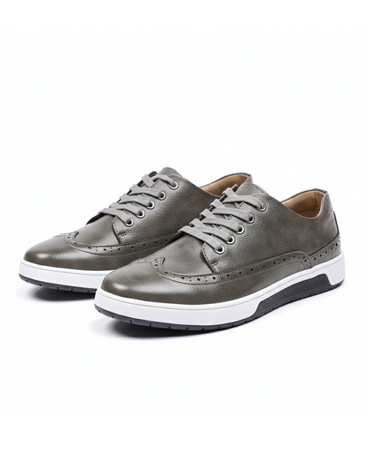 Men's stylish brogue sneakers in brown, offering smart look & all-day comfort. Perfect for business casual.