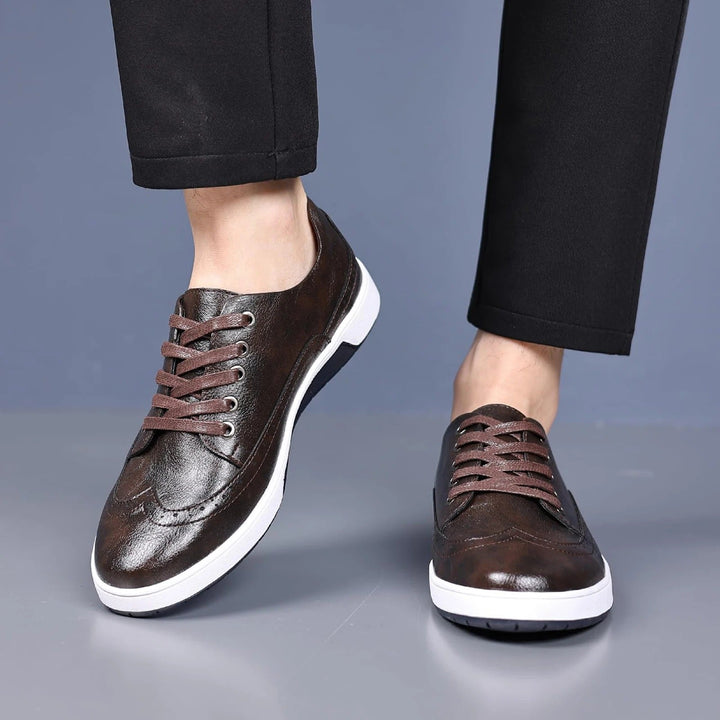 Fashion-forward men's brogue sneakers, blending classic style with modern comfort. Stylish men's shoes.