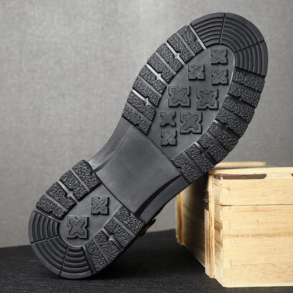Stylish men's brogue winter boots, providing warmth & comfort for fall fashion & everyday smart casual looks.