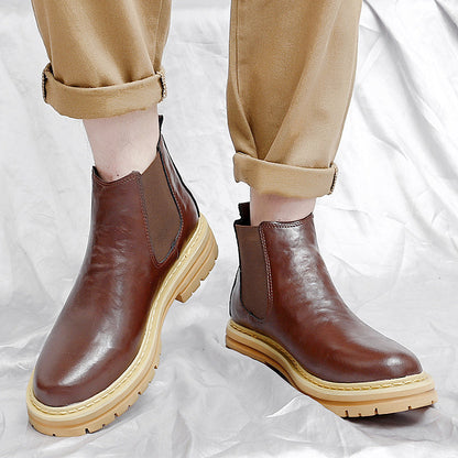 Versatile men's gray Chelsea ankle boots, ideal for dress or casual fashion.
