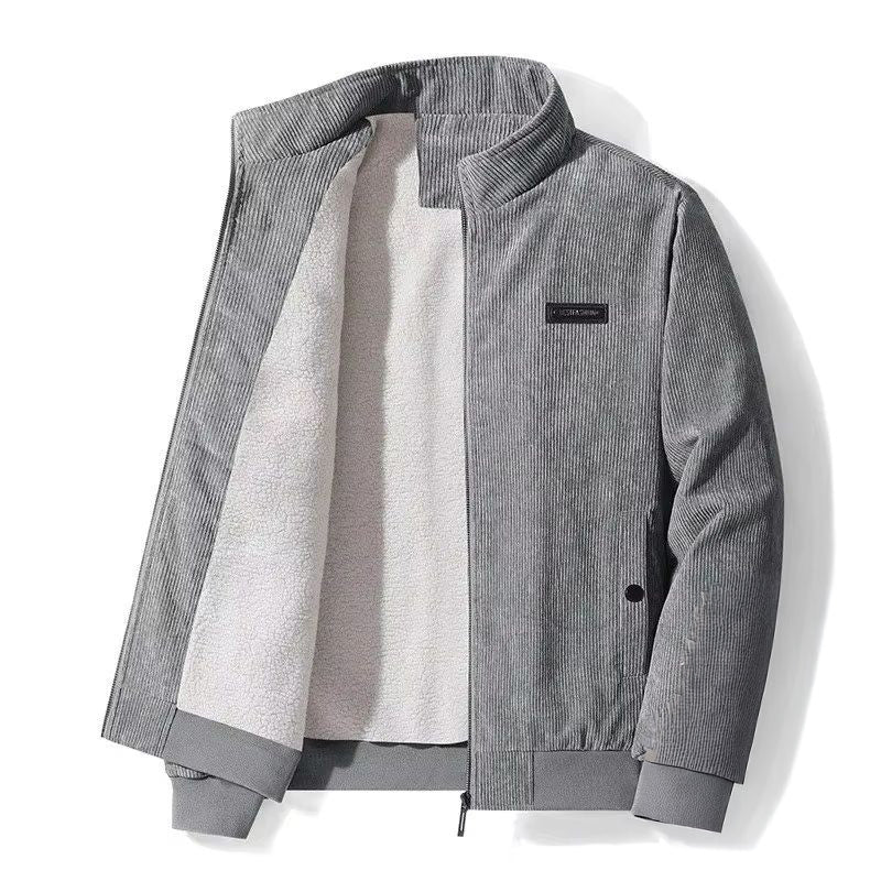 Vintage-style men's corduroy outerwear, a versatile layering piece for fall and winter.