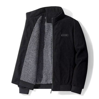 Men's durable corduroy jacket, a warm & rugged top for outdoor adventures and everyday fall wear.