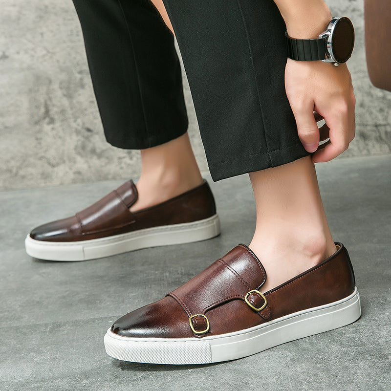 Fashionable men's monk strap loafers, versatile for both casual and formal attire. A stylish pick.