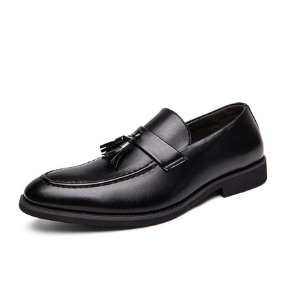Sophisticated men's burgundy leather tassel loafers, an excellent choice for stylish formal shoes.