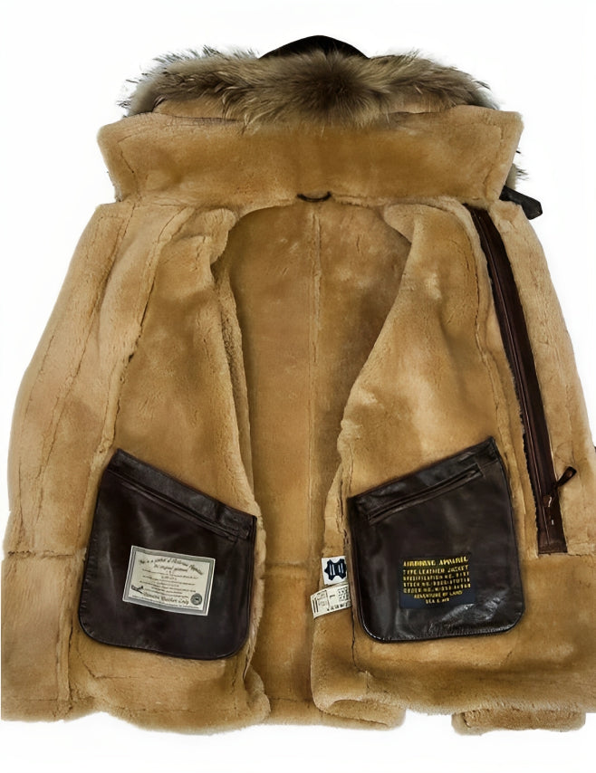Tailored fit men's brown padded hooded jacket, a durable & essential everyday winter coat.