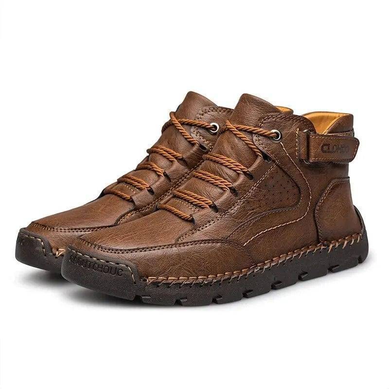 Classic men's PU leather ankle boots, ideal for stylish casual wear, featuring a soft non-slip sole