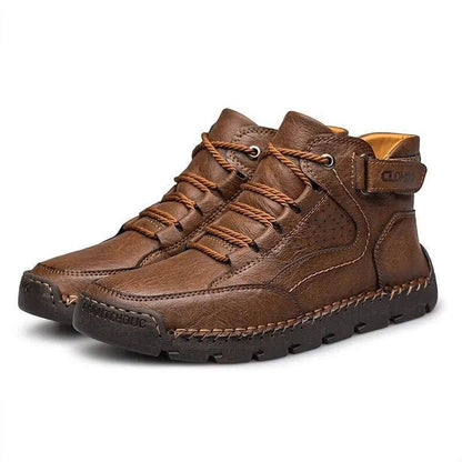 Classic men's PU leather ankle boots, ideal for stylish casual wear, featuring a soft non-slip sole