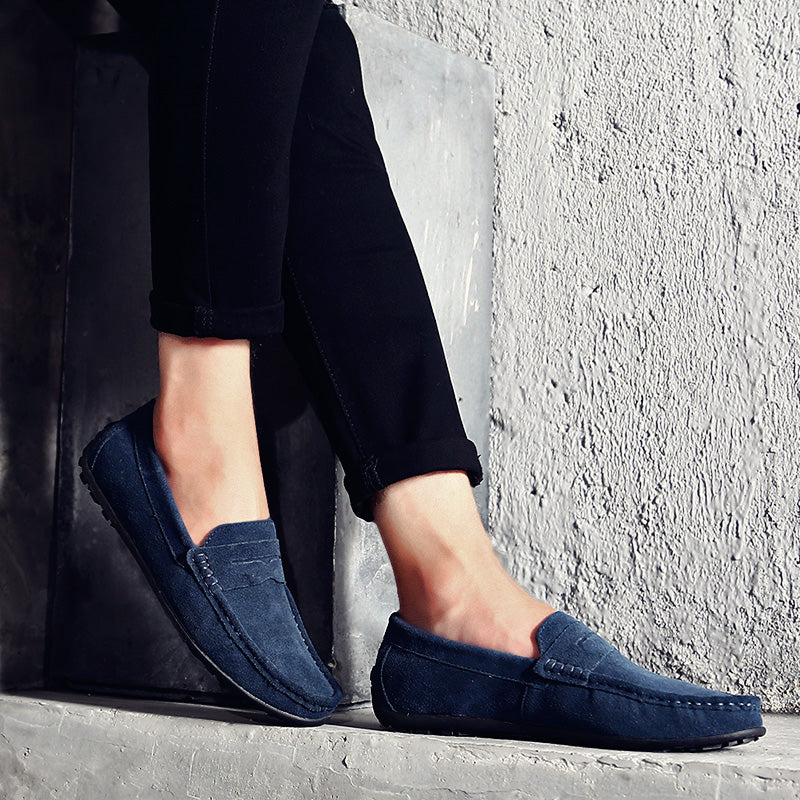 Classic brown men's slip-on loafers, combining style with everyday comfort.