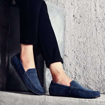 Classic brown men's slip-on loafers, combining style with everyday comfort.