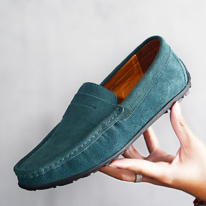 Versatile navy men's walking loafers, perfect slip-on footwear for comfort.