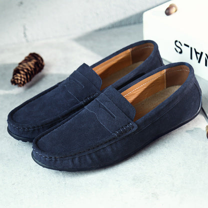 Men's comfortable slip-on shoes, stylish black loafers for casual and formal looks.