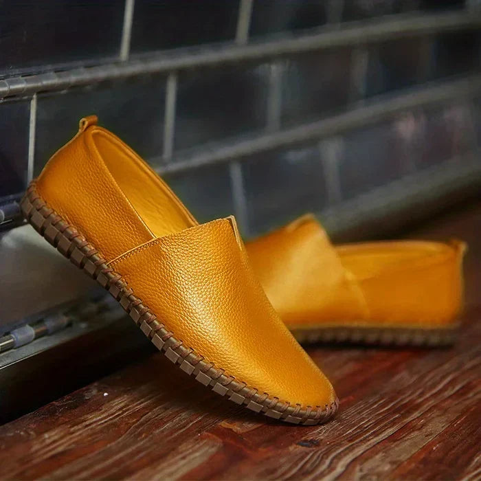 Stylish men's casual loafers, a fashionable slip-on summer shoe providing both comfort and elegance.
