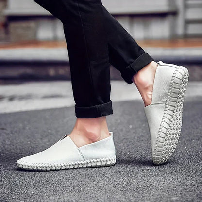 Versatile men's summer slip-on loafers, ideal casual footwear for beach, vacation, or daily relaxed style.