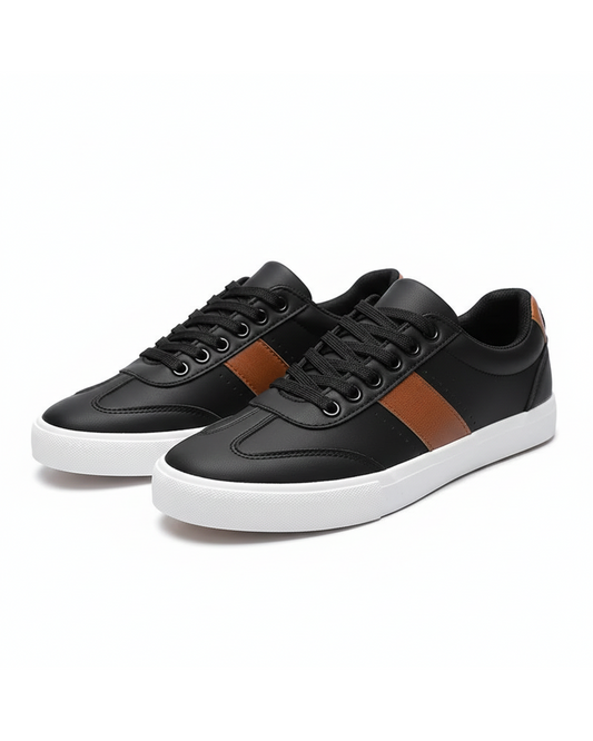 Men's stylish casual black sneakers for everyday wear, comfortable & fashionable. Perfect men's fashion.