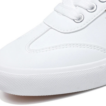 Close-up of men's stylish black casual sneakers, highlighting design for comfortable everyday wear.