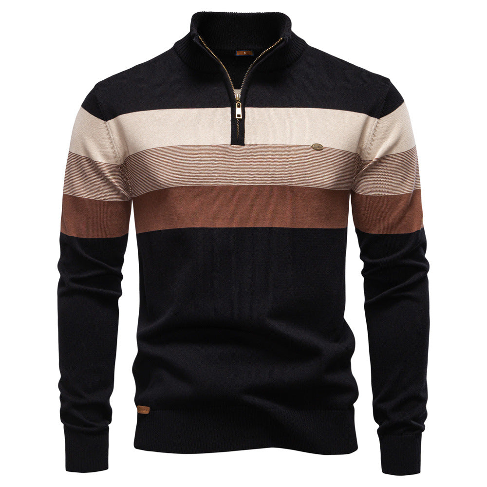 Fall apparel: Men's comfort fit colorblock half-zip pullover, perfect for layering.