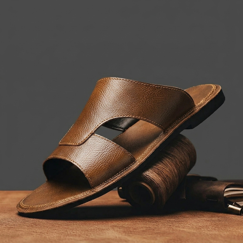 Men's stylish comfort sandals, casual cross-strap design, perfect for summer footwear & beachwear.