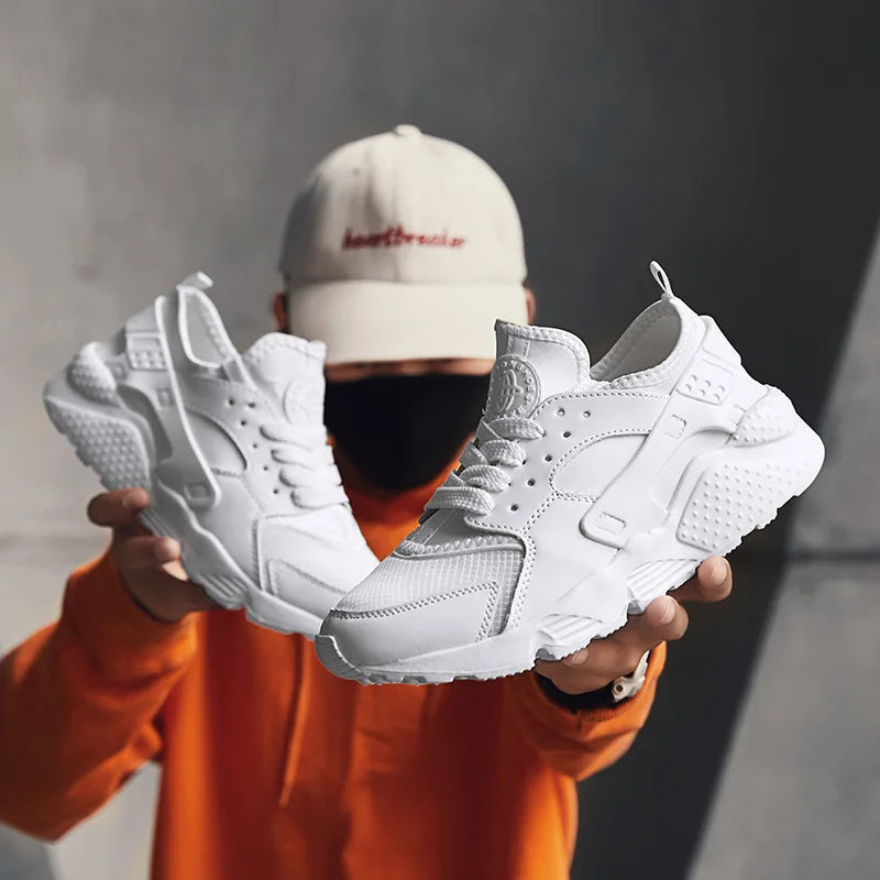 Men's stylish sneakers in a lifestyle setting, perfect blend of casual footwear & active fashion.
