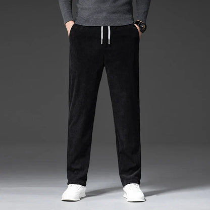 Versatile men's stretch corduroy pants, offering comfort and timeless style for any casual occasion.