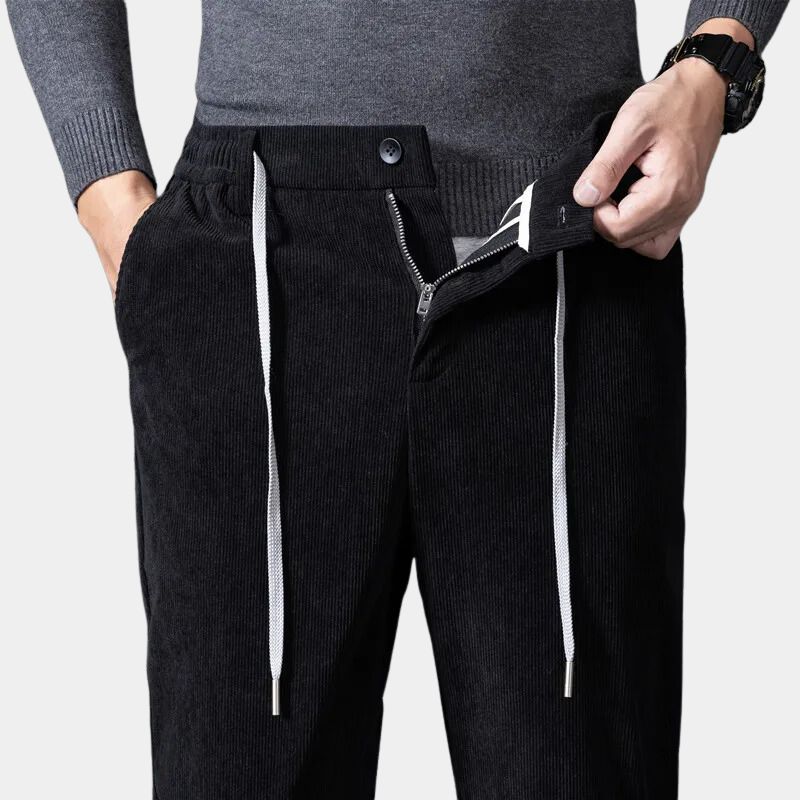 Men's casual corduroy pants, designed with a flexible waist and stretch for everyday stylish comfort.