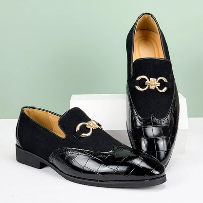 Durable men's croc-embossed slip-on loafers. Comfortable and stylish shoes, perfect for everyday casual or dress.
