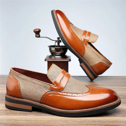 Hybrid design men's loafers, combining dress shoe elegance with casual comfort.