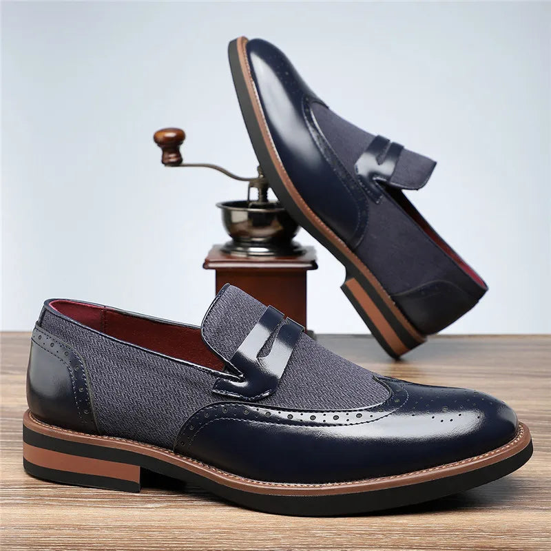 Stylish men's hybrid loafers, comfortable wingtip slip-on shoes, perfect modern classic footwear.