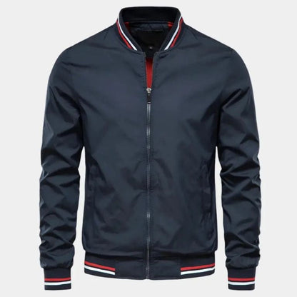 Lightweight men's bomber jacket in a sleek design, ideal for modern casual fashion and everyday wear.