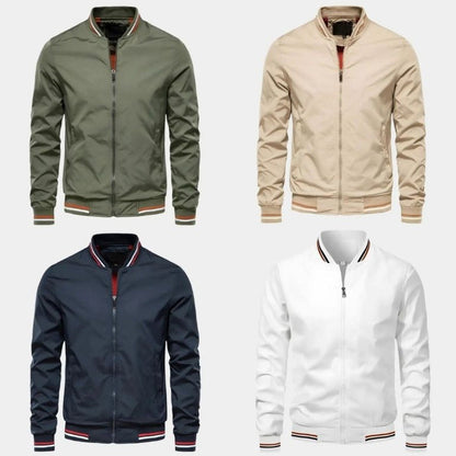 Comfortable men's lightweight bomber jacket, perfect for a stylish casual outfit and transitional weather.