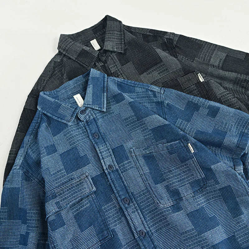Stylish men's long-sleeve button-down shirt with a modern fit, ideal for diverse casual and daily outfits.