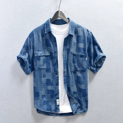 Versatile men's long-sleeve button-down shirt in a stylish design, great for casual and smart casual looks.