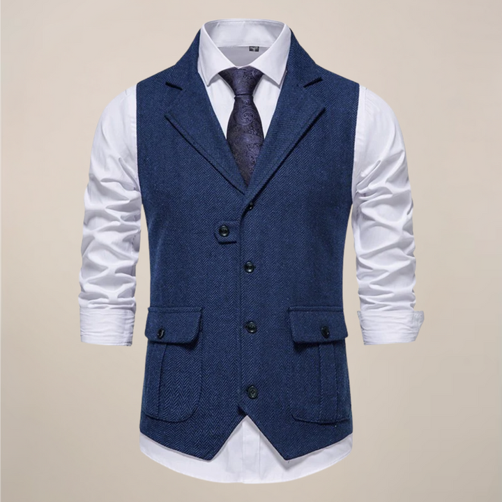 Versatile formal men's waistcoat, suitable for business, weddings, or smart casual elegant occasions.