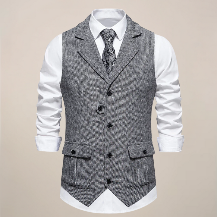 Well-fitted men's formal waistcoat & vest, designed with a notch lapel for a sharp, elegant look.