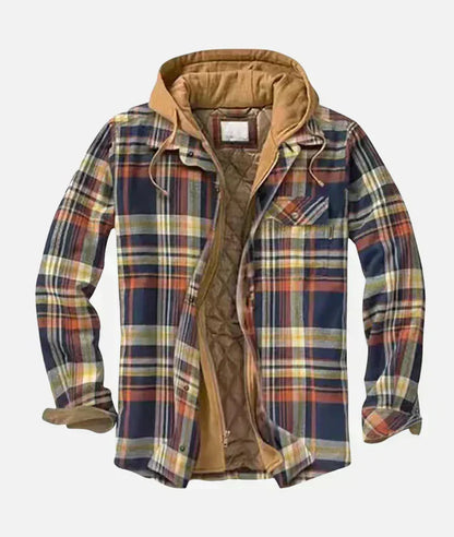 Casual men's patchwork check pattern vest. Stylish outerwear for fall & spring layering.