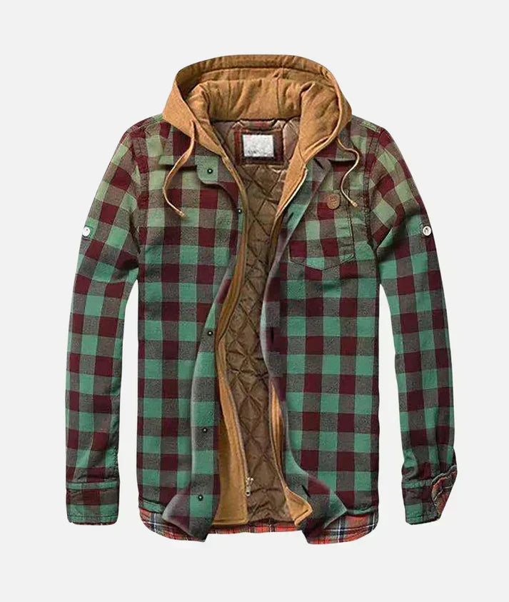 Modern vintage men's vest with unique patchwork check design. Versatile casual layering piece.