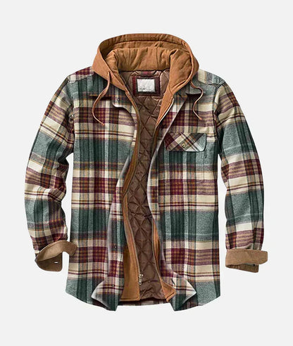 Effortless layering: men's stylish patchwork check vest. Perfect fall/spring casual outerwear.